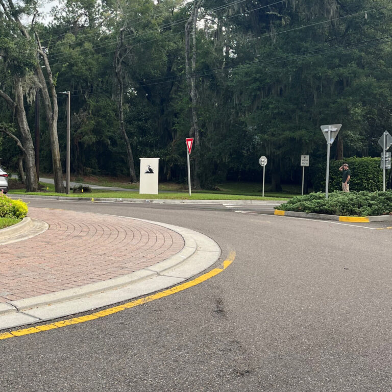 Mock-up pillar sign on A1A north of David Gregory entrance