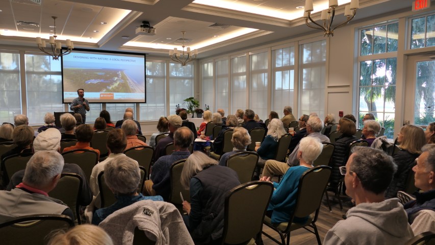 AIPCA community members fill the Sunset Room for the Focus on 50: Ian McHarg on February 22, 2024